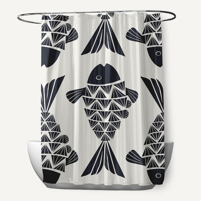 Big Fish Shower Curtain - Shark Blue
