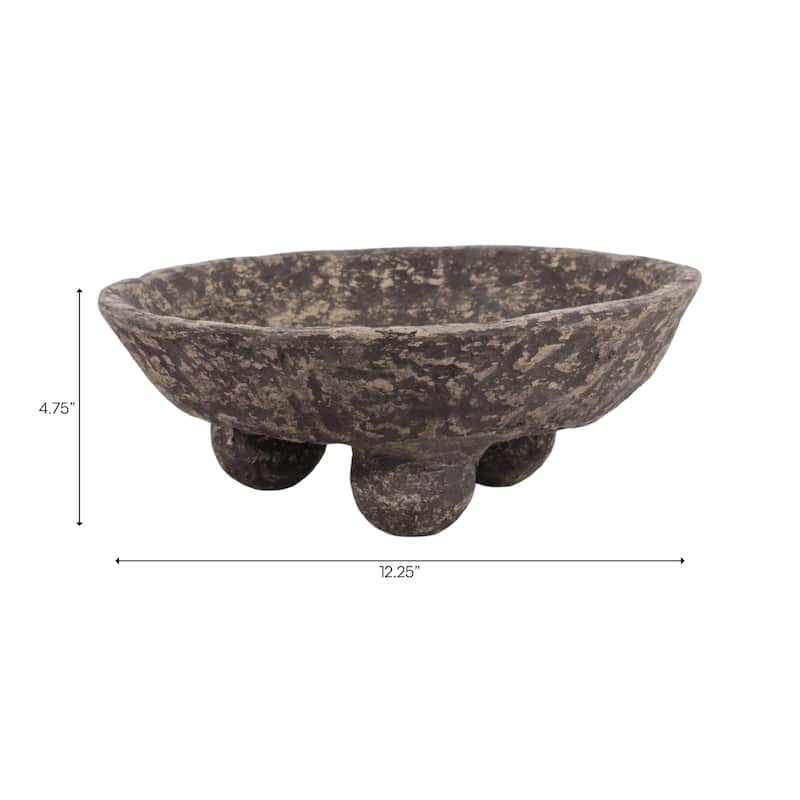 Pottery Paper Mache Bowl Artisanal Handcrafted Sculptural