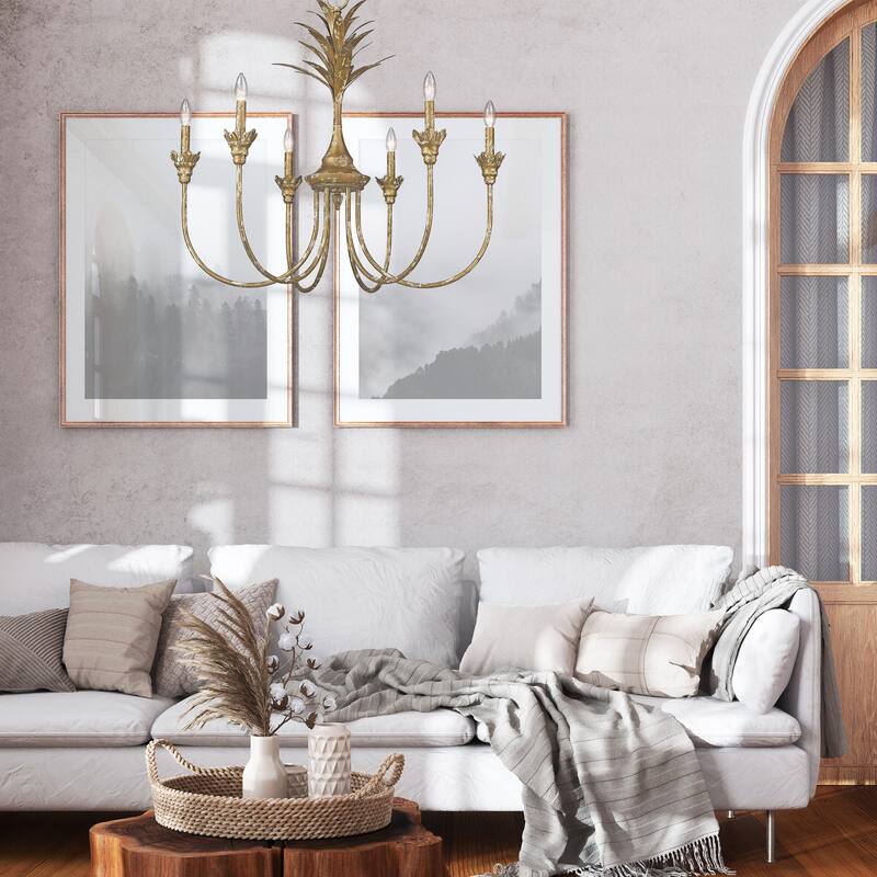 Golden Lighting 0846-6 Lillianne 6 Light 34" Wide Taper Candle