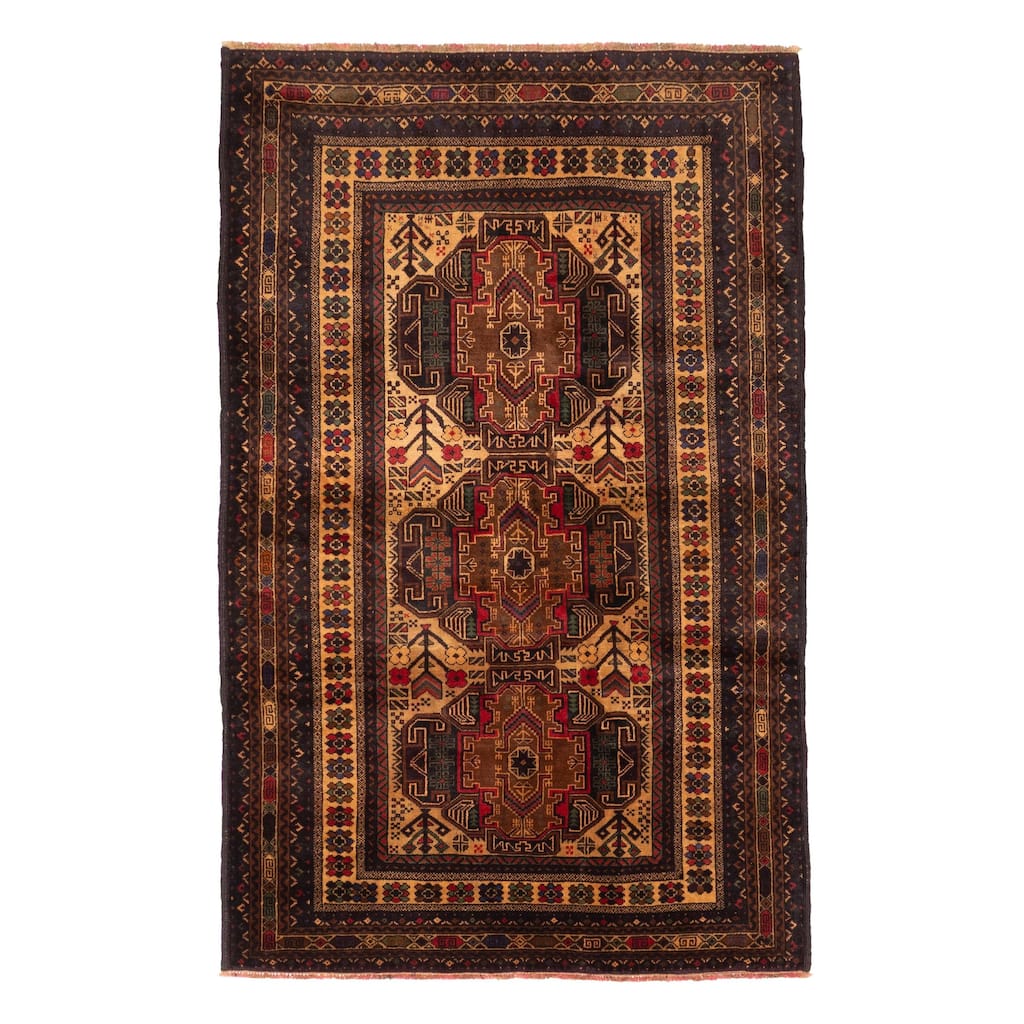 ECARPETGALLERY Hand-knotted Teimani Beige Wool Rug - 4'0 x 6'5