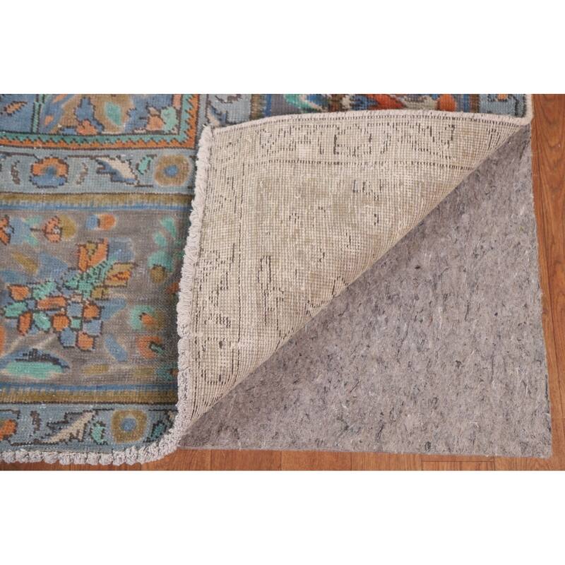 Hand Knotted Oriental 100% Wool Carpet Traditional Medallion Green Tabriz Area Rug - 12' 7'' X 9' 7''