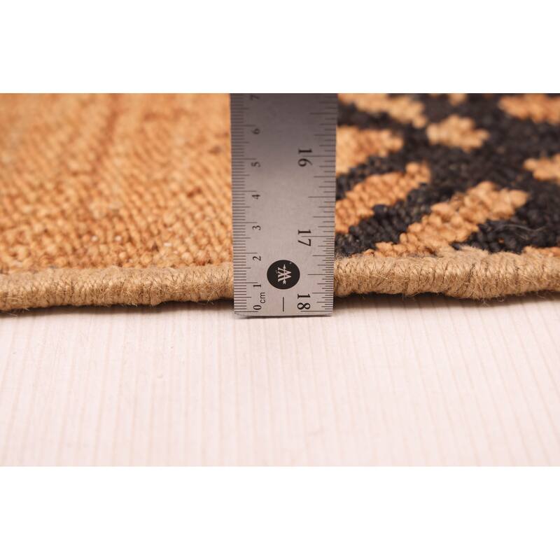 ECARPETGALLERY Flat-Weave Palas Denizli Light Brown Jute Kilim - 4'3 x 5'11