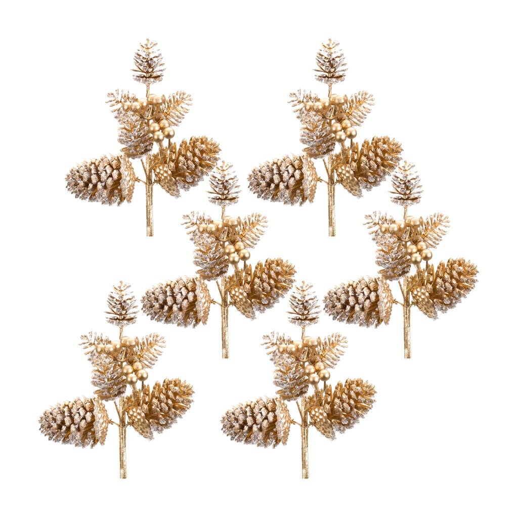 Pine Cone Pick (Set of 6) - Brown