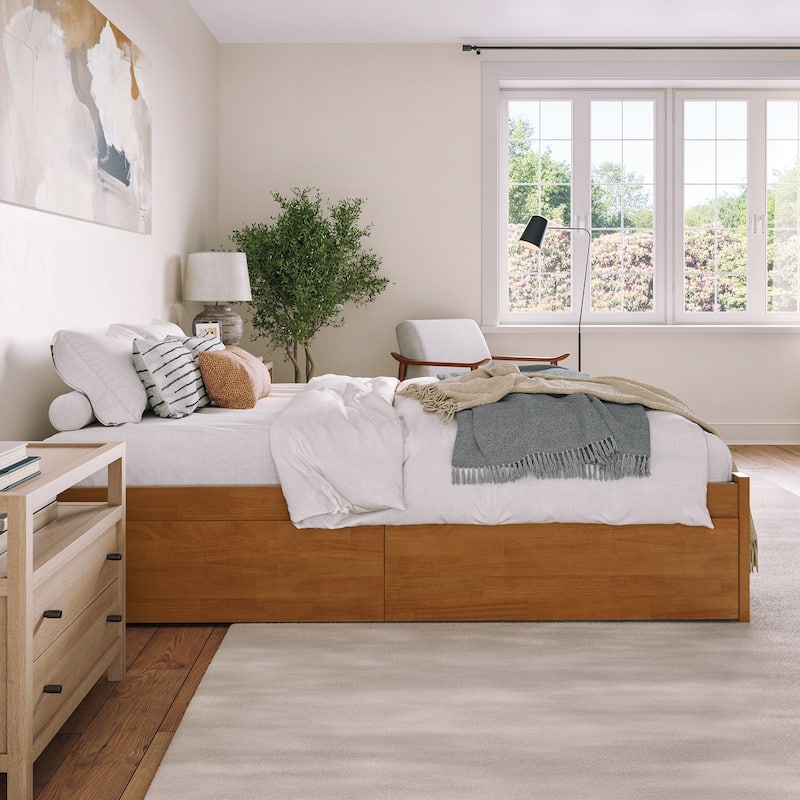 Concord Platform Bed with Footboard and Storage Drawers