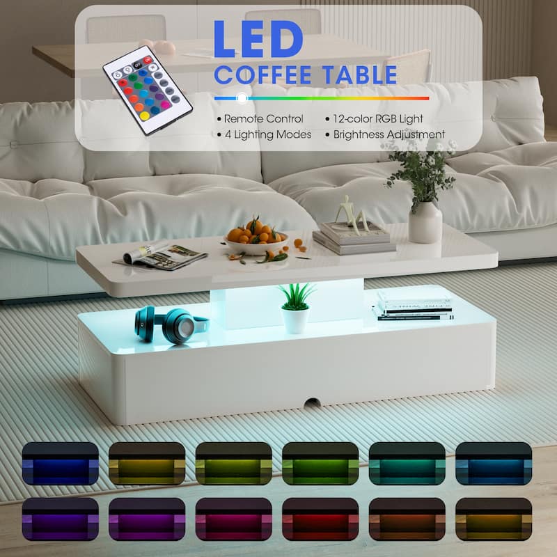 Modern Coffee Table with Led Light