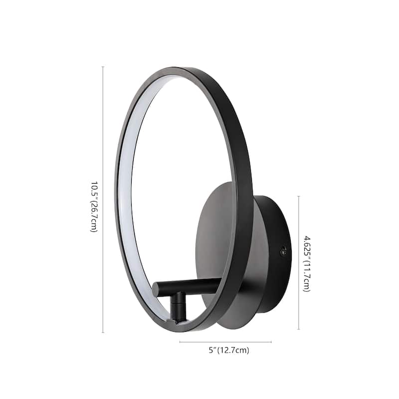 SAFAVIEH Lighting Nava Led 11-inch Wall Sconce - 11 In. W x 9 In. D x 5 In. H - Matte Black - 11Wx11Dx5H