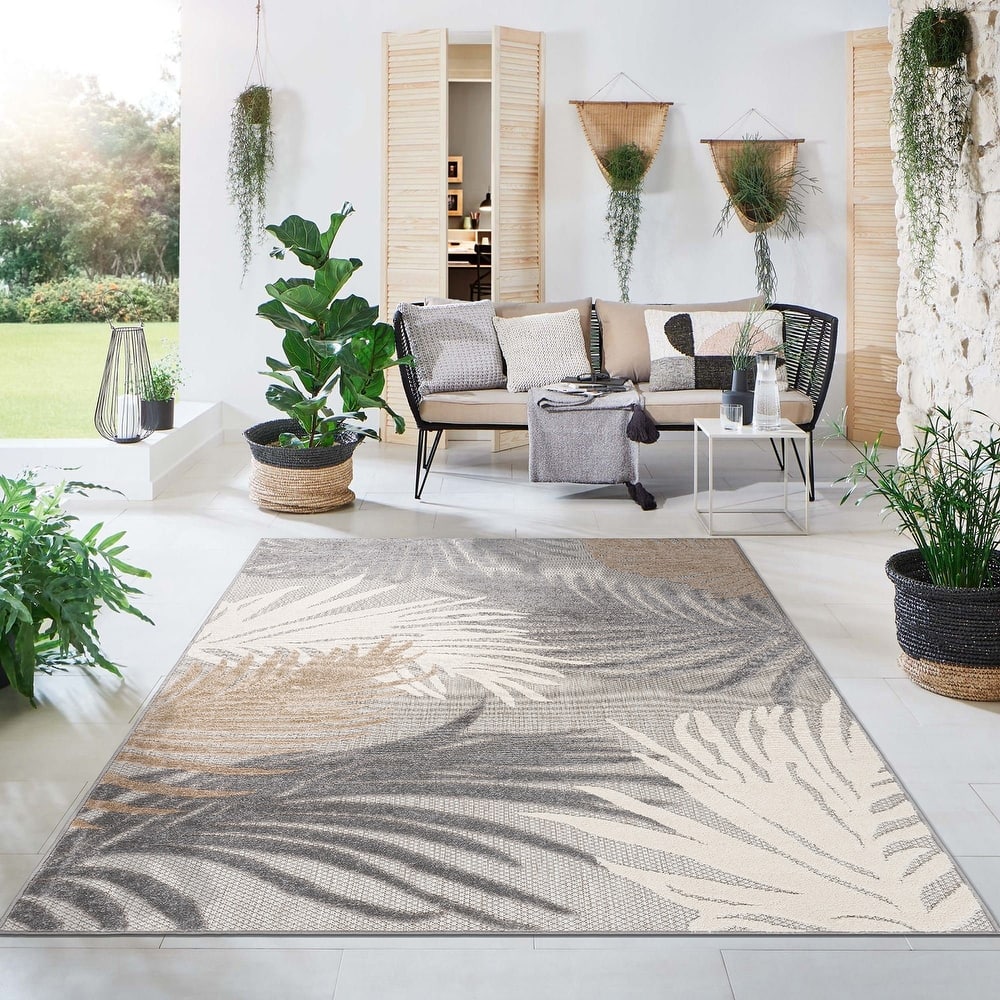 World Rug Gallery Tropical Floral Indoor/Outdoor Area Rug