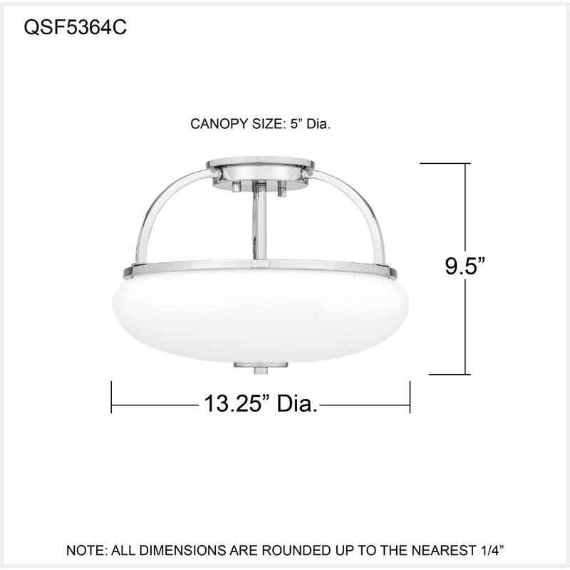 Easton 3-Light Polished Chrome Semi-Flush Mount