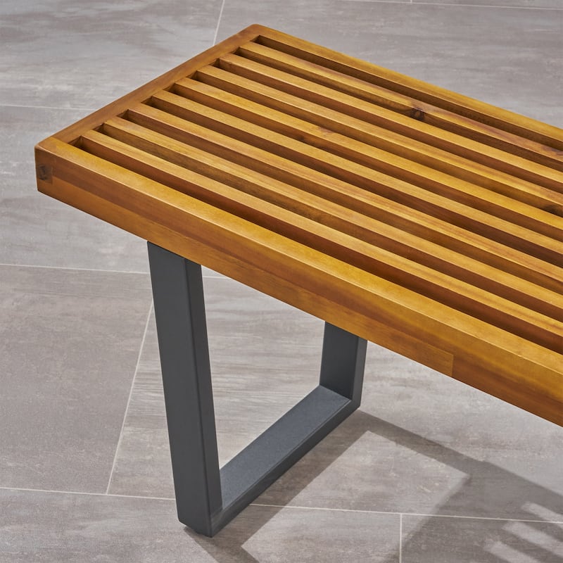 Fresno Outdoor Acacia Dining Bench by Christopher Knight Home - N/A