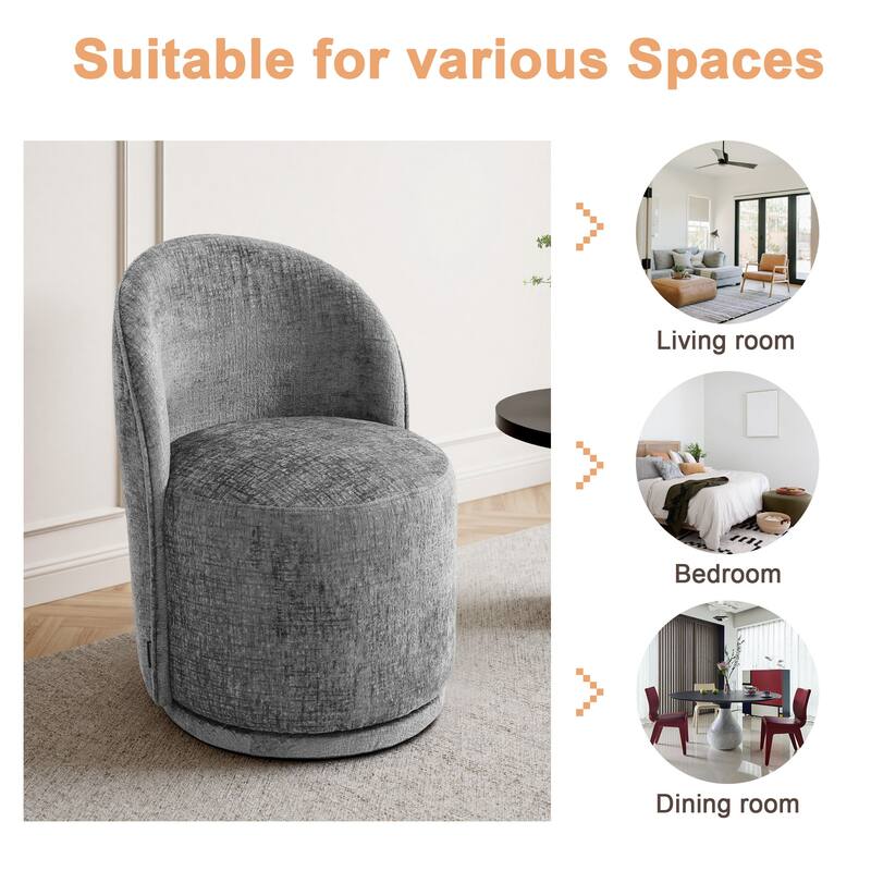 UIXE Modern Upholstered Swivel Armless Side Dining Chairs