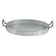 preview thumbnail 17 of 19, Gray Metal Galvanized Oval Living Room Decor Tray with Rust Handles (Set of 3)