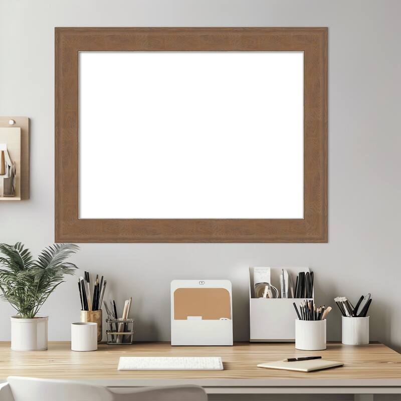 Amanti Art Alta Brown Grey Framed Dry Erase Magnetic Board
