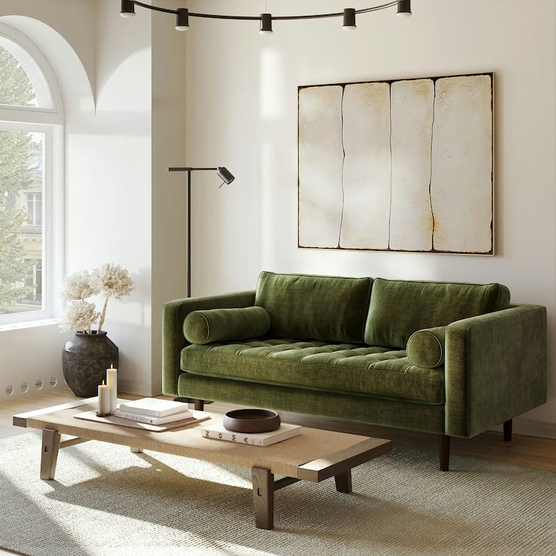 Poly & Bark Napa 72" Velvet Fabric Apartment Sofa