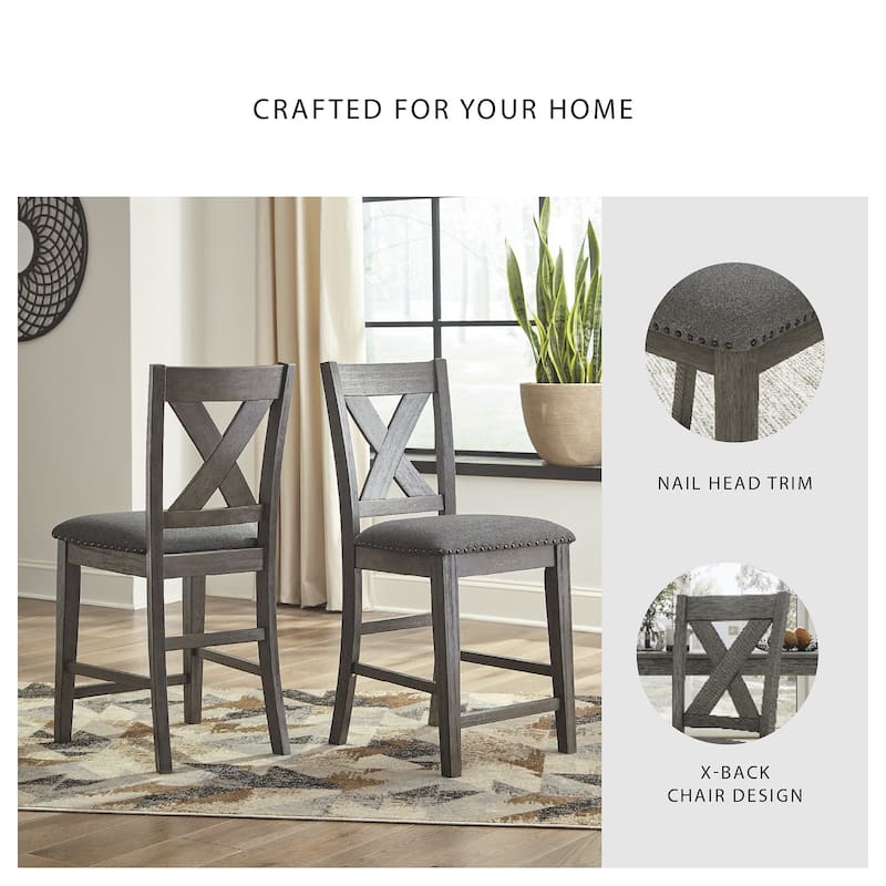 Signature Design by Ashley Caitbrook Gray Counter Height Dining Table and Bar Stools (Set of 7)