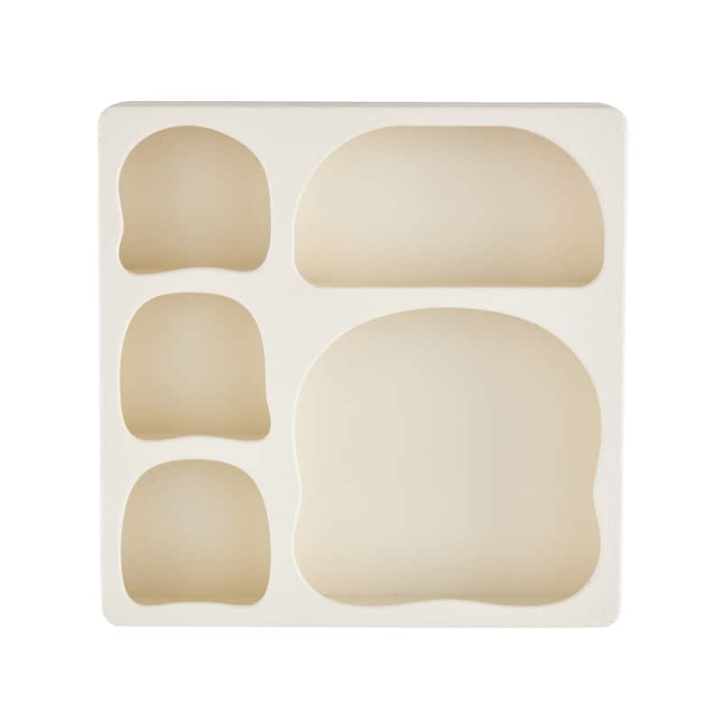 Wood Geometric 5 Shelf Wall Shelf - Cream or Black - Roche River Decor