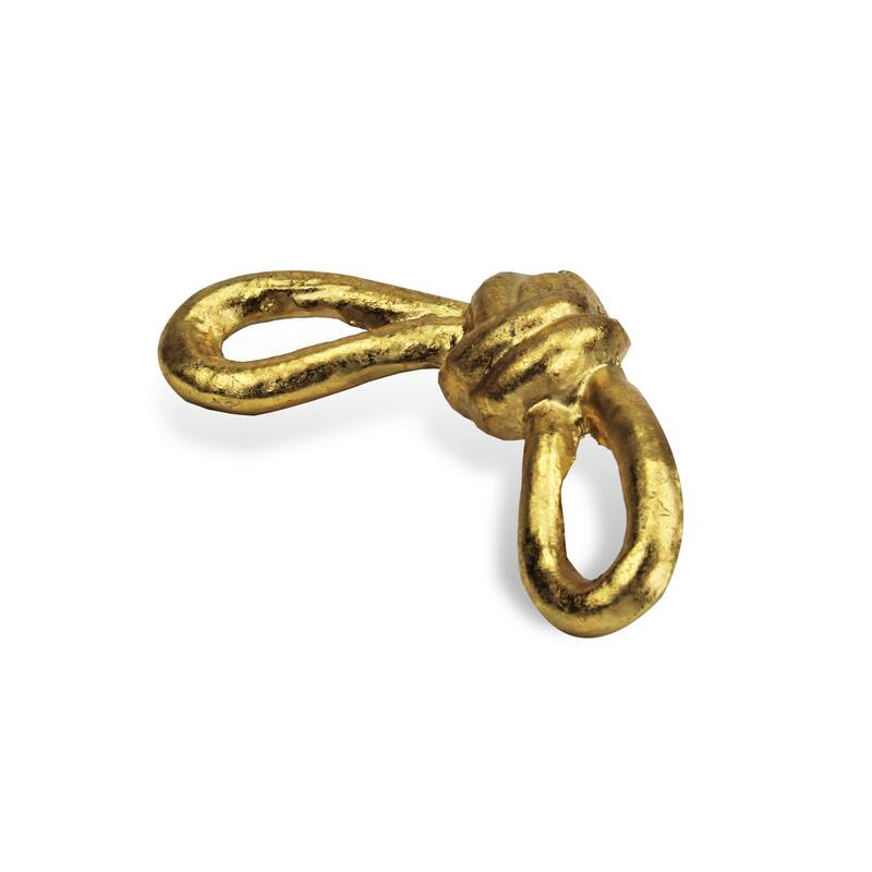 HomeRoots 6" Gold Rustic Cast Iron Knot Tabletop Sculpture - 6 x 2.75 x 1.5