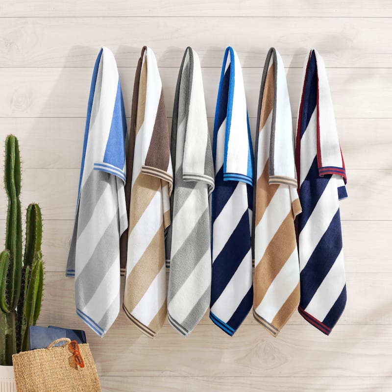 Aston & Arden Striped Reversible Oversized Beach Towel - 35x70