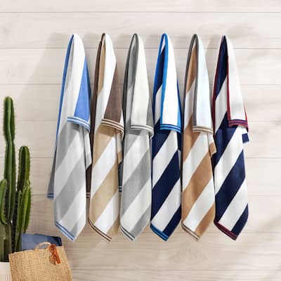Aston & Arden Striped Reversible Oversized Beach Towel - 35x70