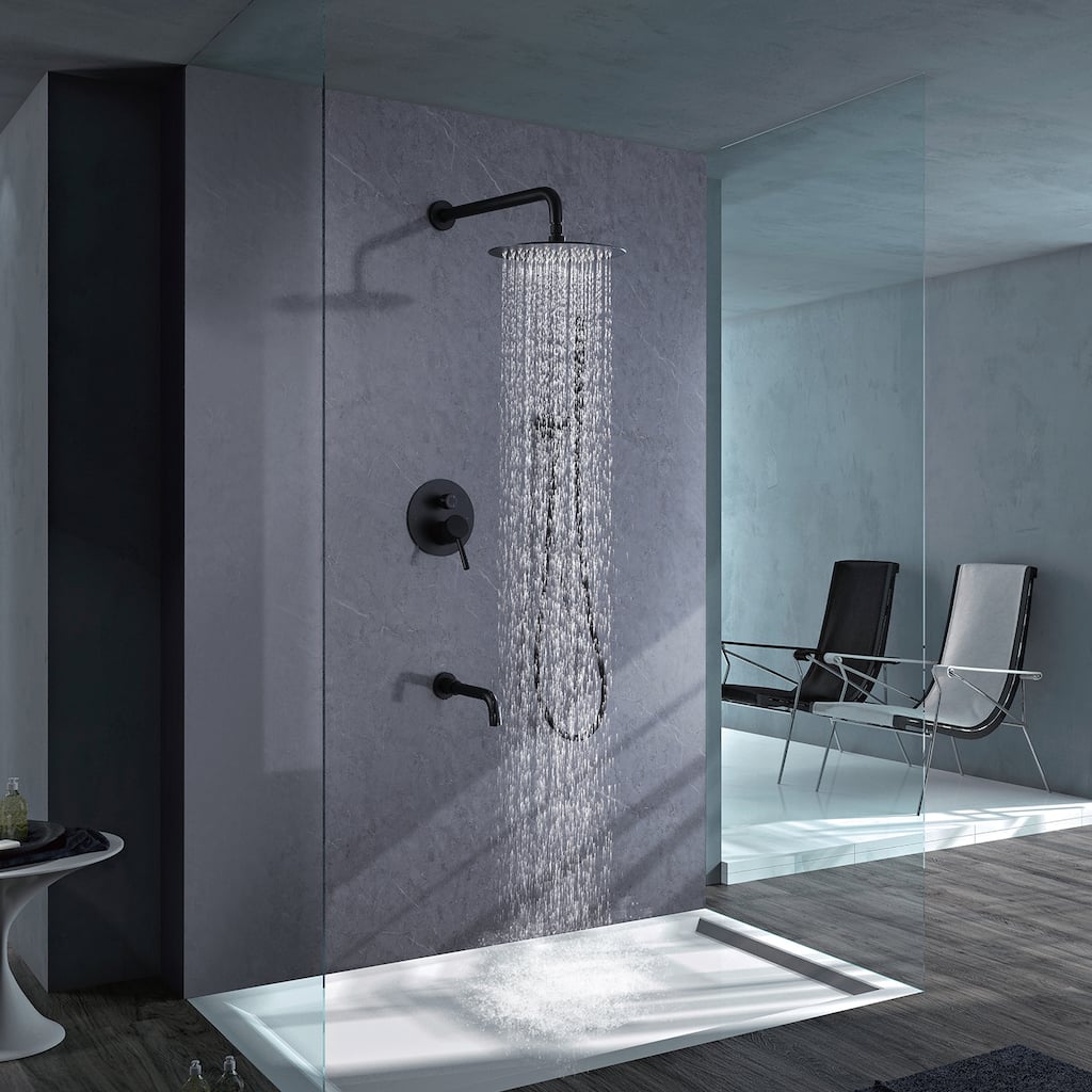 Pressure Balanced Wall Mounted Complete Shower System with Rough-in Valve