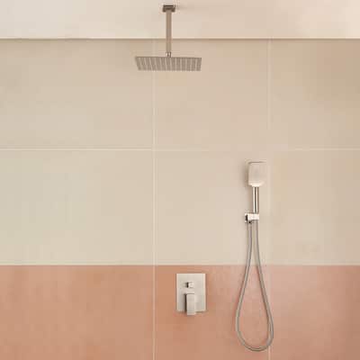 3-Spray Patterns 12 in. Ceiling Mount Pressure Balance Dual Shower Heads