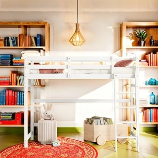 Comprehensive Design Twin Size High Loft Bed, Under Bed Capacious Space