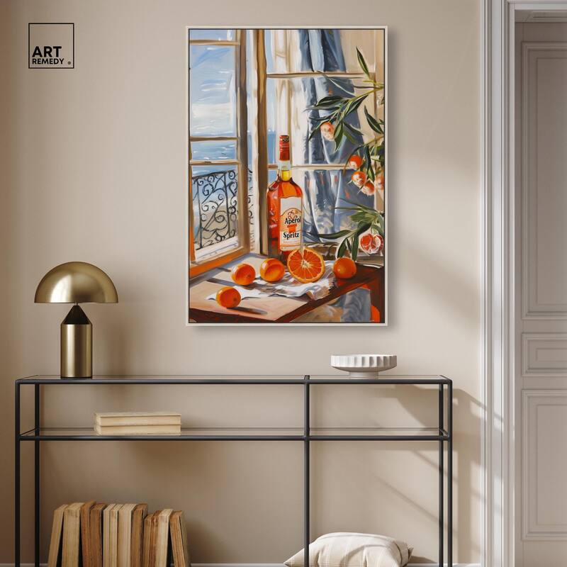 Orange Aperol by the Sea Canvas by Art Remedy