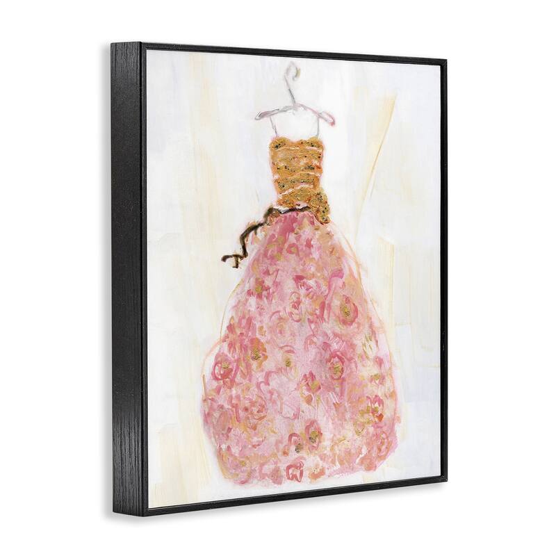 Stupell Classy Posh Pink Ball Gown Framed Giclee Art Design By Sally Swatland