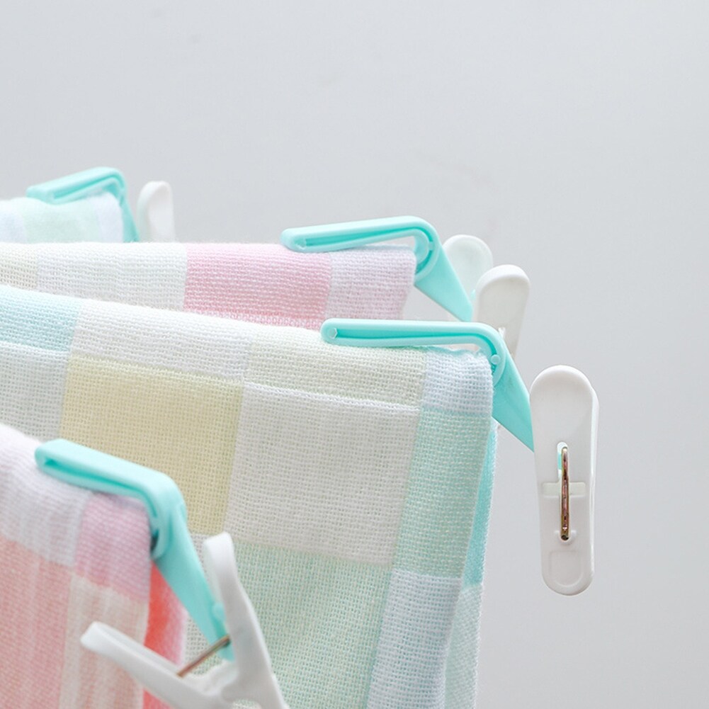 Foldable Clothes Drying Clips Rack Clothespin Peg Diaper Socks Bib