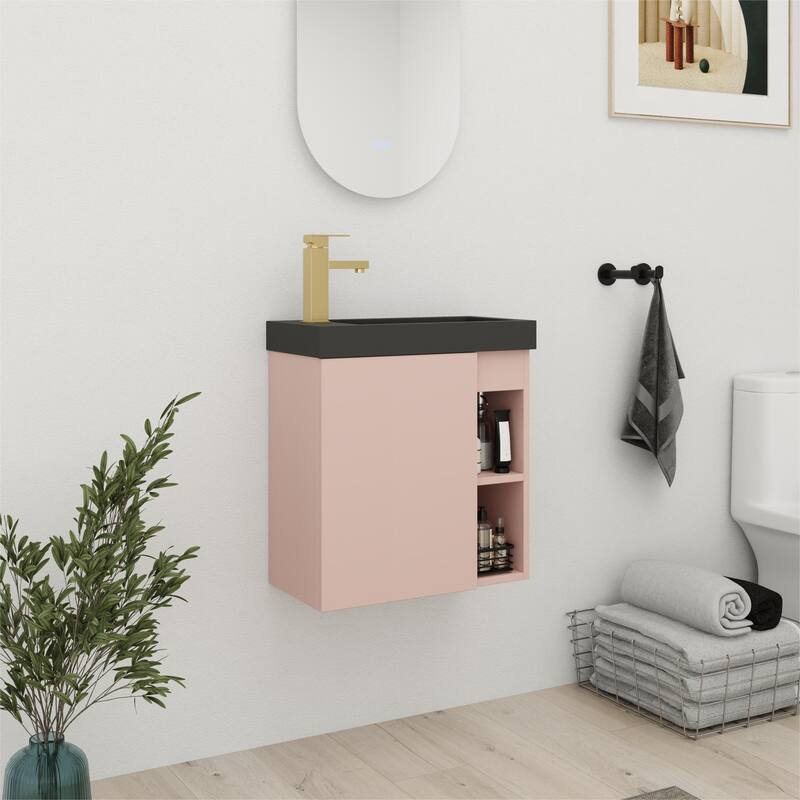 Bathroom Vanity With Sink In 20 Inch, Floating Bathroom Vanity With Soft Close Door