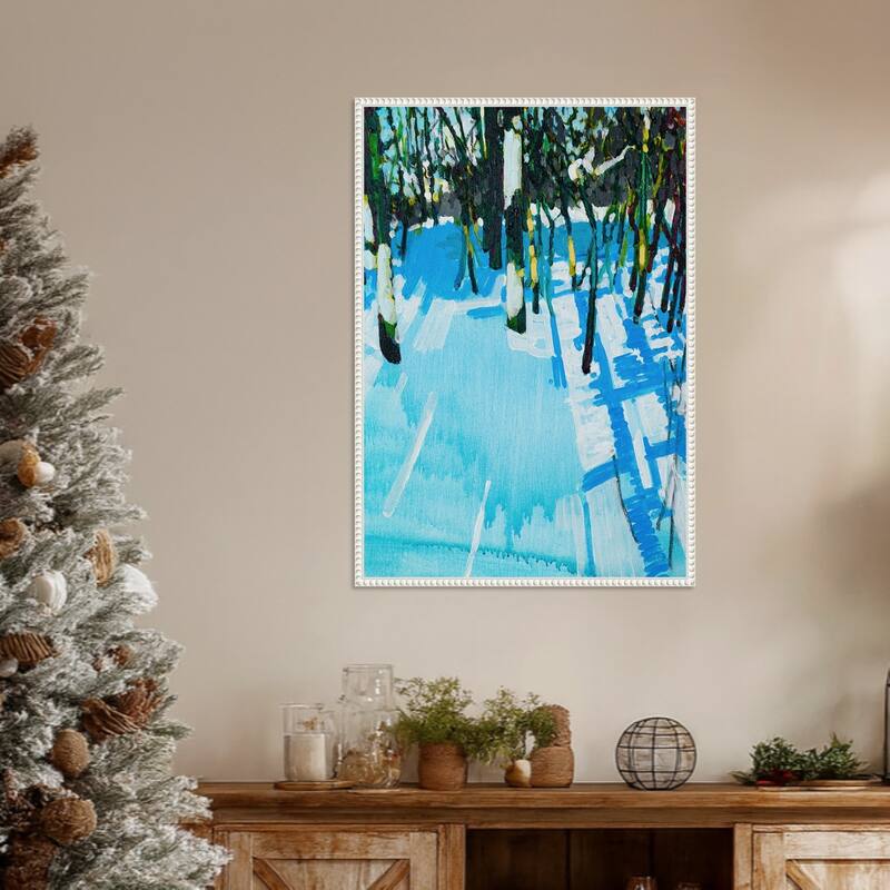 Whitewater 2 by Randall Mattheis (23 x 33 in.), Framed Canvas Wall Art Print - Sylvie Beaded White