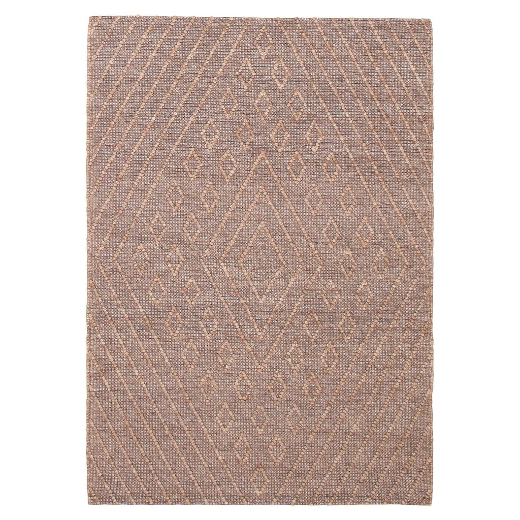 ECARPETGALLERY Braid weave Sienna Brown Wool Rug - 6'2 x 8'9