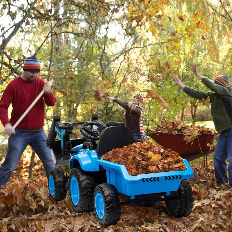 Electric Vehicles with Remote Control, Digger, LED Lights, Music, Ride On Car Toy for Kids