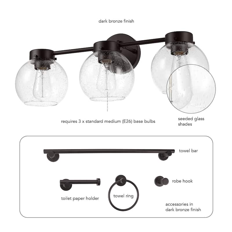 Globe Electric 91009582 Thalia Bathroom Vanity Set - 3 Light 24" Wide
