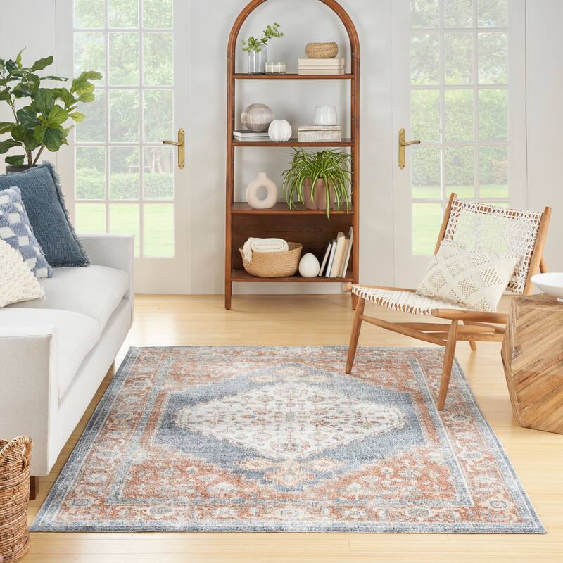 Nourison Astra Machine Washable Distressed Area Rug