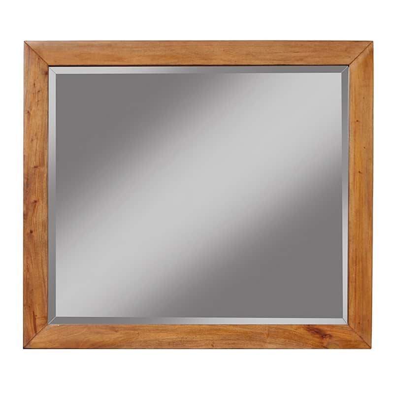 Alpine Furniture Dakota Wood Mirror in Acorn (Brown)