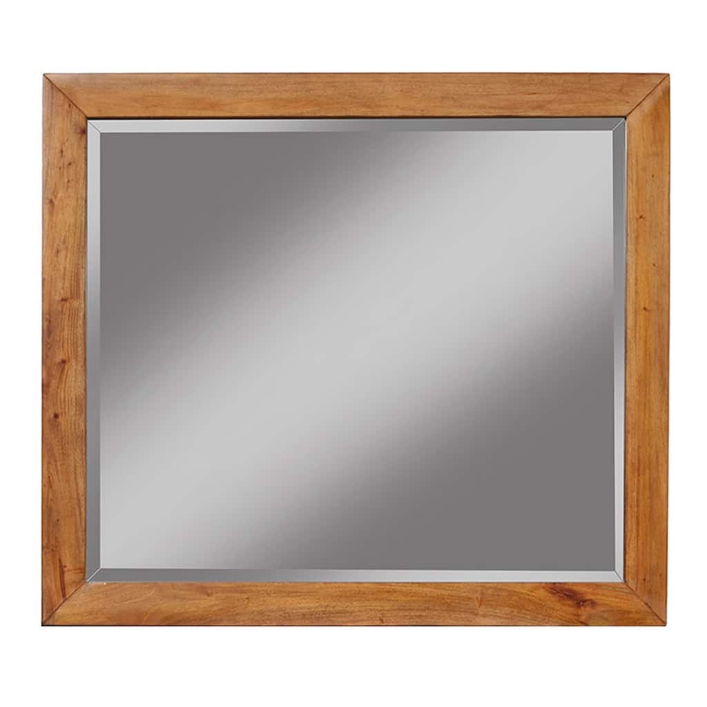 Alpine Furniture Dakota Wood Mirror in Acorn (Brown)
