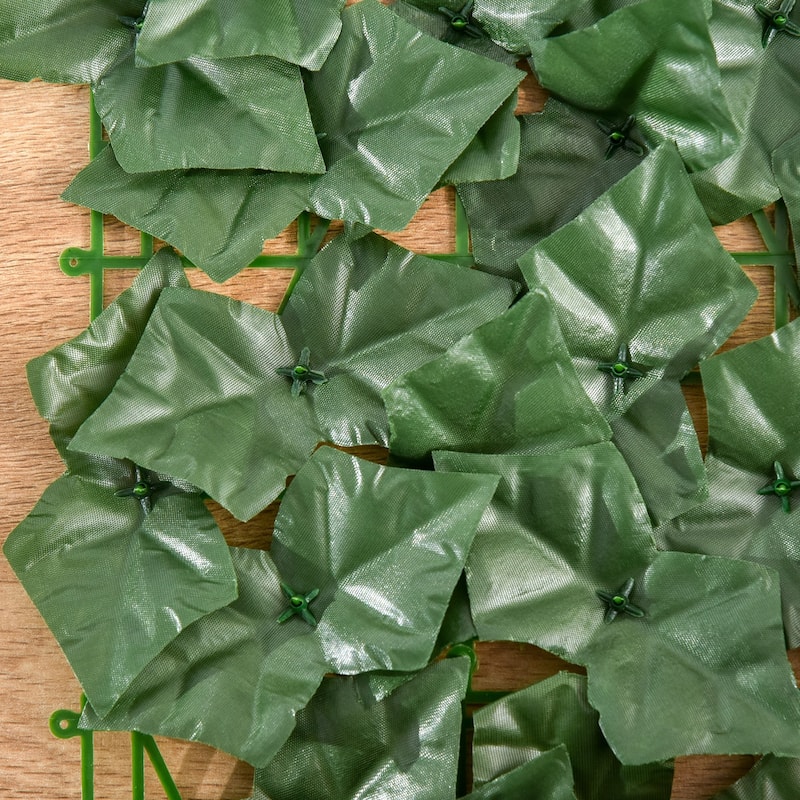 Outsunny 118" x 39" Artificial Privacy Fence Screen Faux Hedge Leaf Ivy Vine Leaf Decoration, Dark Green - 118" L x 39.25" H