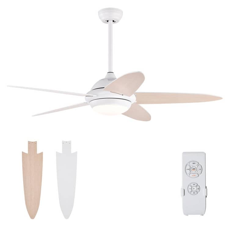52 Inch Ceiling Fan with Lights and 3 Lighting Colors - 52" (D)