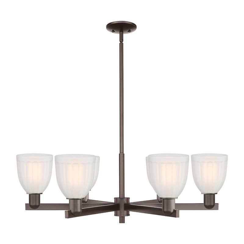 Innovations Lighting Endless Possibilities Arcadia - Brookfield - 6 Light 36" Stem Hung Chandelier - Oil Rubbed Bronze/White