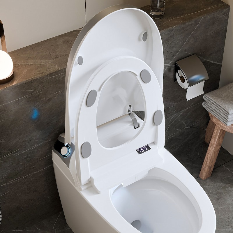 Smart Bidet Toilet: Heated Seat, Hot Water, Rear & Feminine Wash, Foot Flush