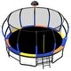 preview thumbnail 10 of 11, 16 ft. Blue Round Outdoor Trampoline with Enclosure Net