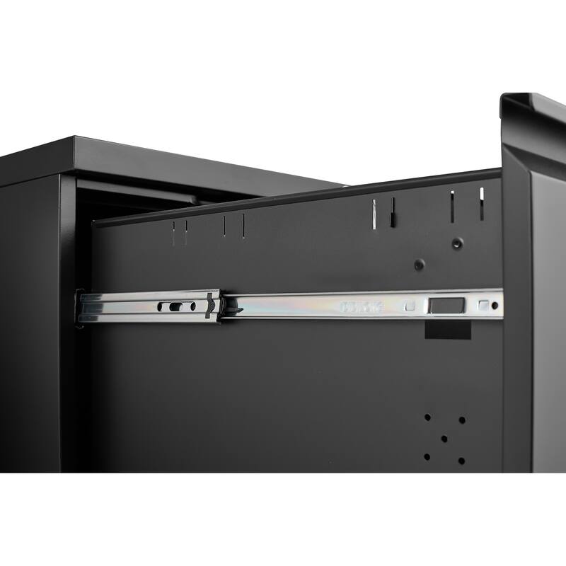 2 Drawer File Cabinet with Lock, Metal Under Desk Rolling Filing Cabinet
