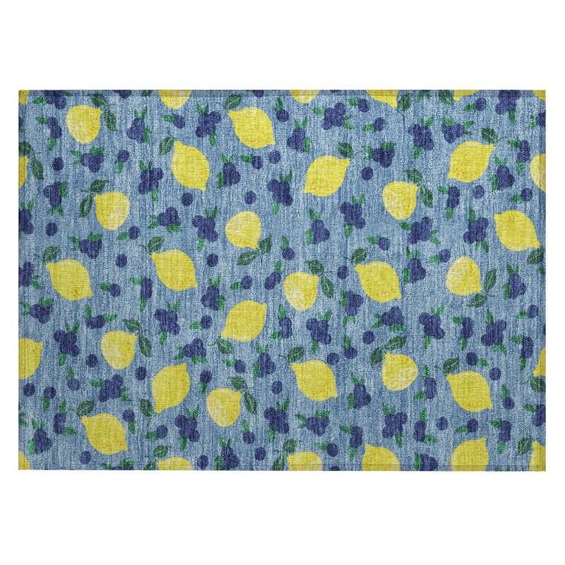 Machine Washable Indoor/ Outdoor Citrus Berry Chantille Rug