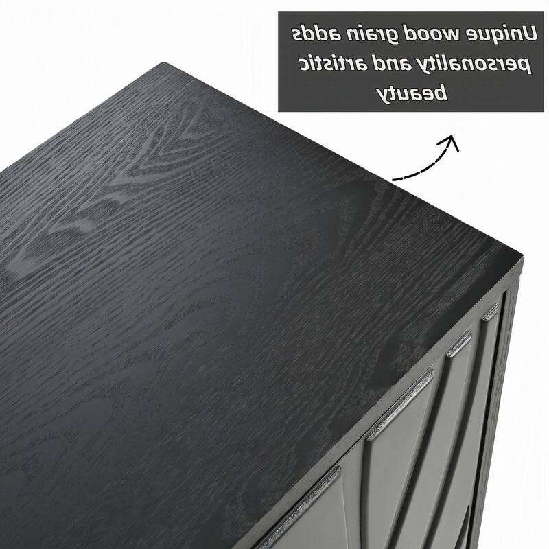 59.84" Carved Sideboard Buffet Cabinet with Press-to-Open Design for Dining Room or Living Room