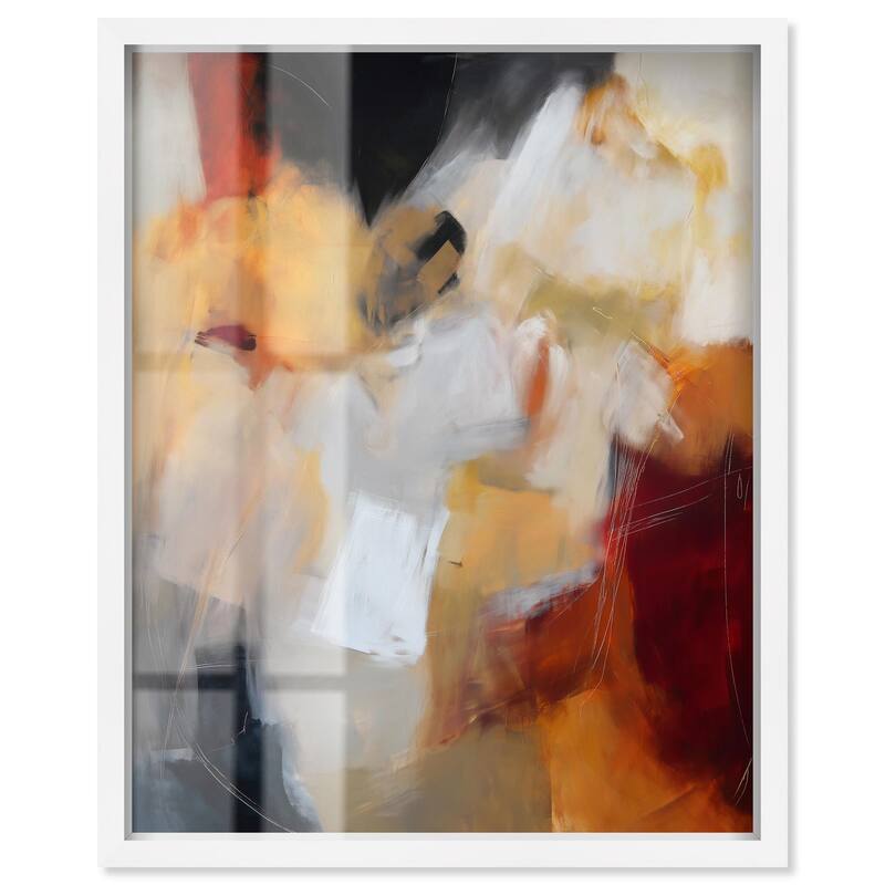 Earth and Fire III Shadowbox by Art Remedy - White - 30" x 36"