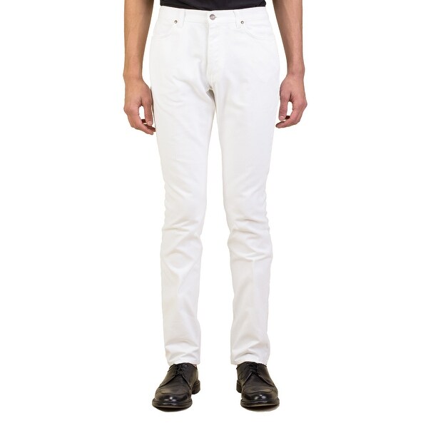mens slim white pants