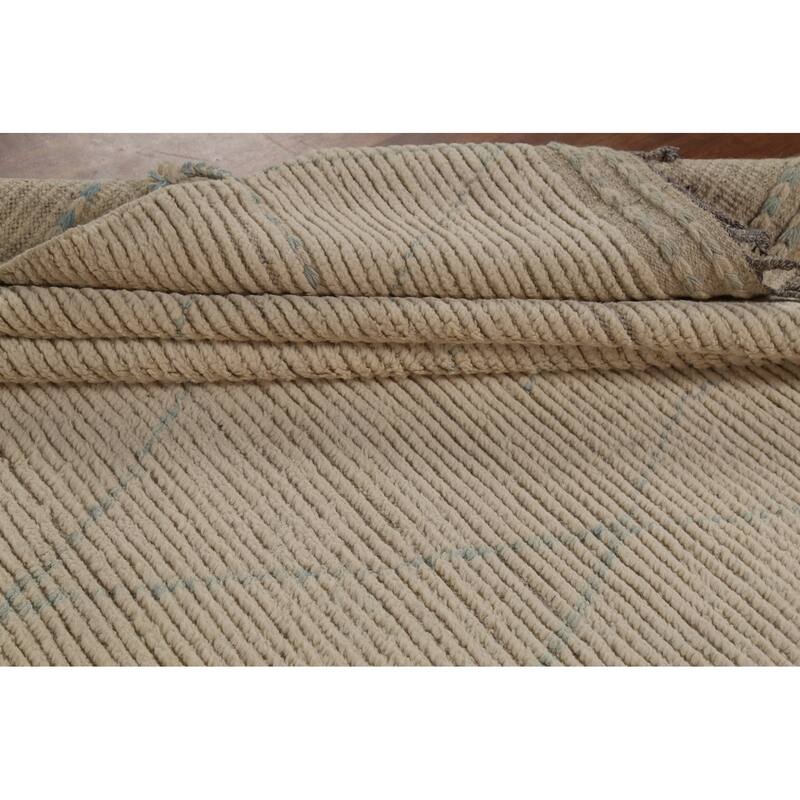 Trellis Moroccan Modern Area Rug Handmade Wool Carpet - 8'9"x 12'5"