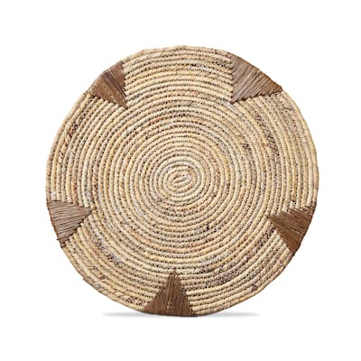 Water Hyacinth Placemat - Brown Multi, Wipe Clean, 15" x 15", Perfect for Christmas and Everyday Dining