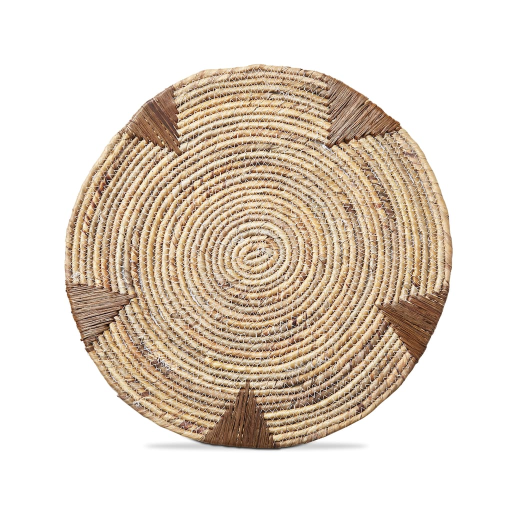 Water Hyacinth Placemat - Brown Multi, Wipe Clean, 15" x 15", Perfect for Christmas and Everyday Dining