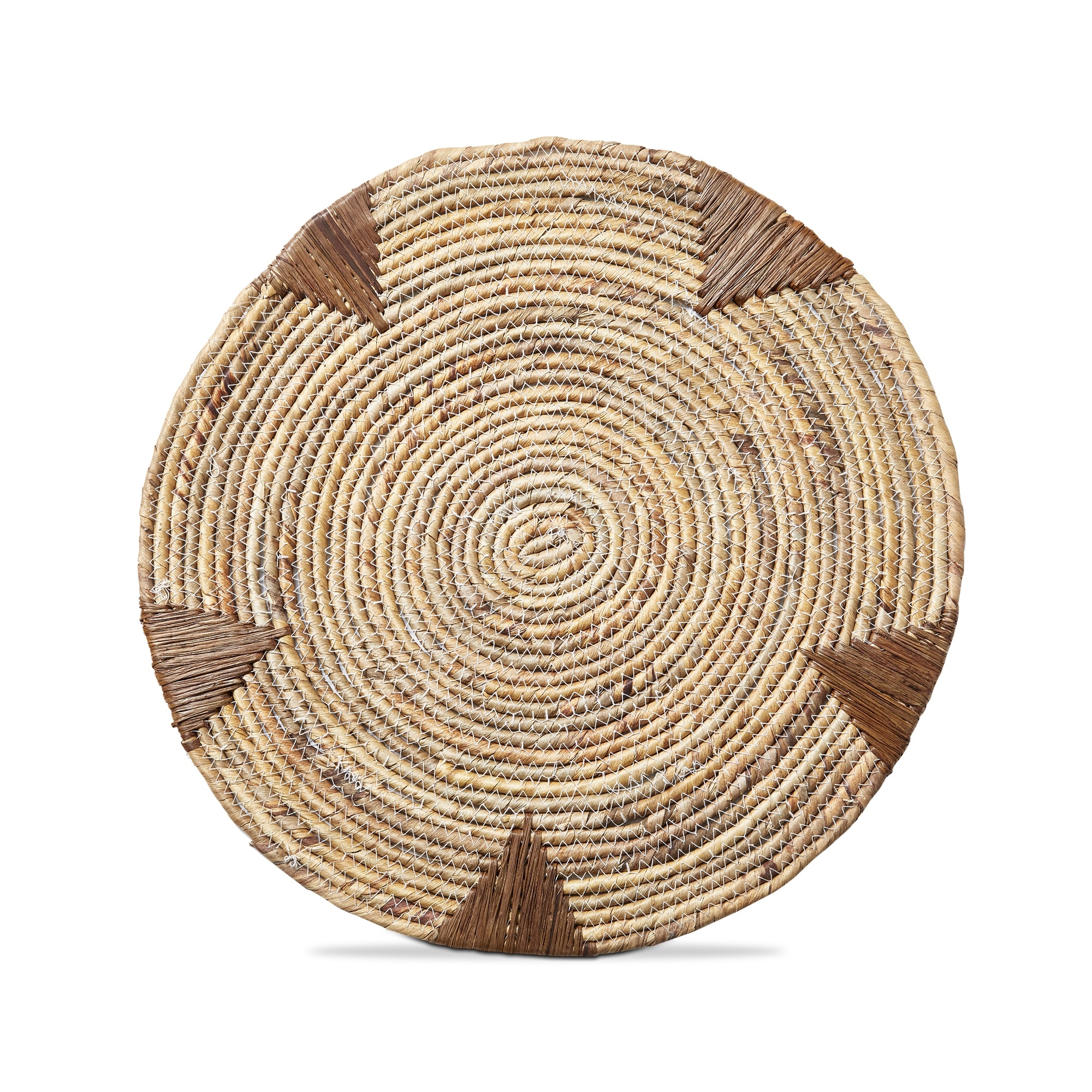 Water Hyacinth Placemat - Brown Multi, Wipe Clean, 15" x 15", Perfect for Christmas and Everyday Dining